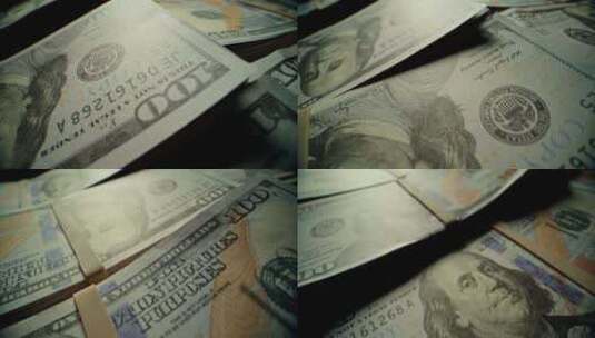 美元钞票，现金，钱，工作室拍摄高清在线视频素材下载