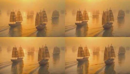 古代船只大航海时代海上丝绸之路出海贸易高清在线视频素材下载