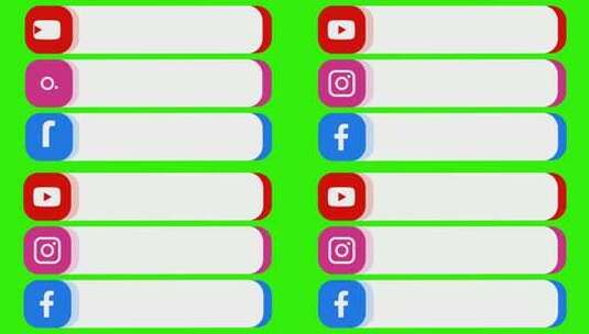Youtube订阅Instagram社交 图标 绿幕高清在线视频素材下载