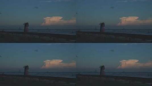 海边的人们欣赏着海景高清在线视频素材下载