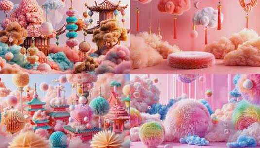 合集 毛球的世界 多款毛绒卡通动漫片头高清在线视频素材下载