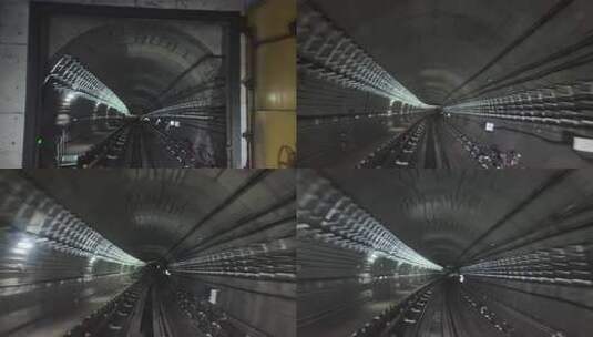 武汉地铁5号线无人驾驶地铁穿梭在隧道内部高清在线视频素材下载
