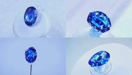 蓝色宝石微距特写高清在线视频素材下载