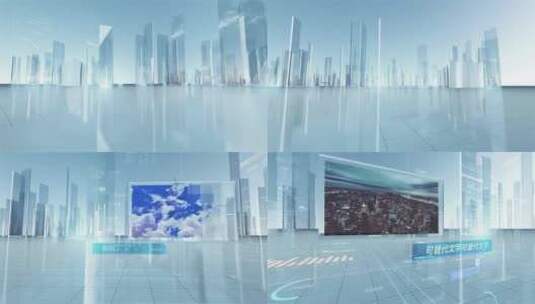 图文全玻璃城市场景科技企业数字城市AE模版高清AE视频素材下载