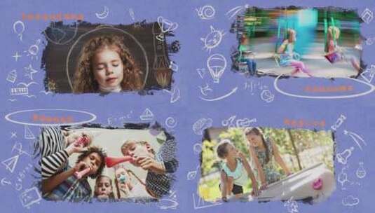 六一儿童节相册祝愿词AE模板高清AE视频素材下载