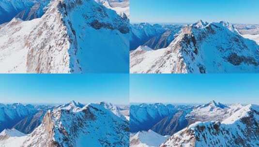 航拍四川阿坝黑水县达古冰川雪山风景高清在线视频素材下载