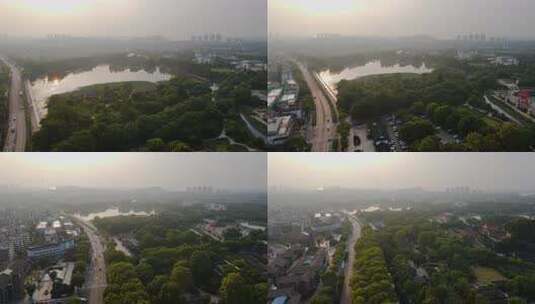 江苏 雨后 雾气 夕阳 镇江高清在线视频素材下载