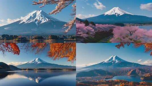 「有版权」唯美富士山风景合集4K高清在线视频素材下载