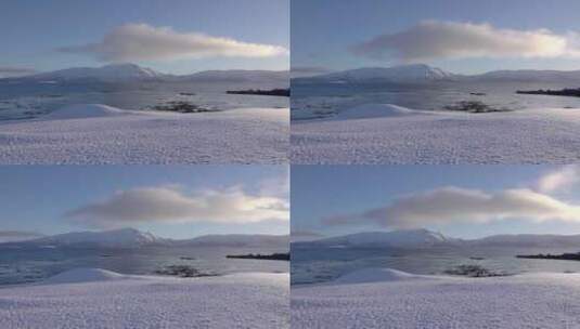 4k航拍冬天冰雪雪山山地山脉高清在线视频素材下载