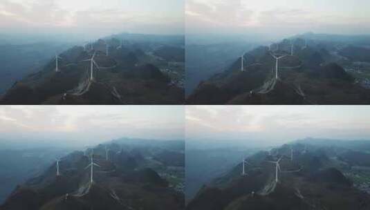 贵州省·安顺市·关岭大峡谷风车发电25高清在线视频素材下载