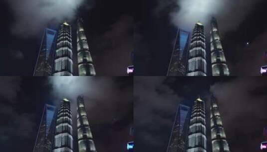 陆家嘴三巨头摩天大楼延时摄影高清在线视频素材下载