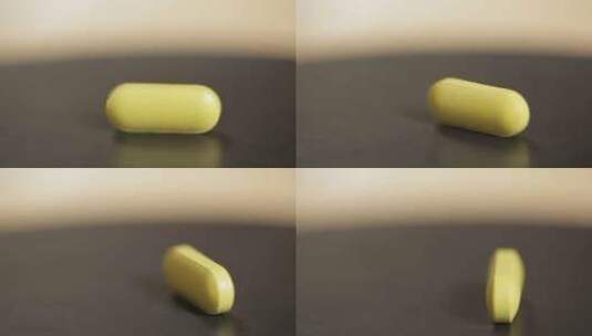 黄色维生素营养药片高清在线视频素材下载