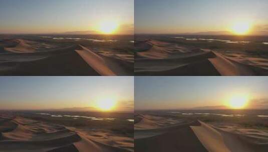 沙漠沙丘日出航拍视频高清在线视频素材下载