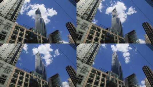 城市上空清新的天空高清在线视频素材下载