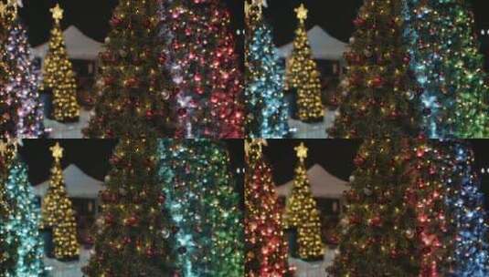 圣诞节圣诞集市夜景4K高清在线视频素材下载
