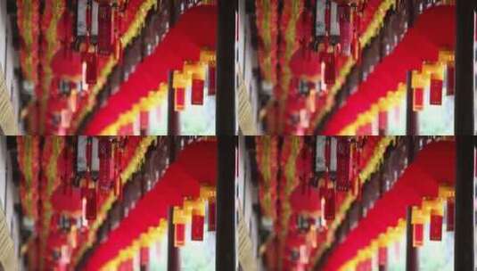 佛教寺庙里的流苏灯笼高清在线视频素材下载