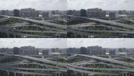 上海汶水路立交桥4K航拍原素材高清在线视频素材下载