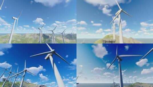 山地风力发电高清在线视频素材下载