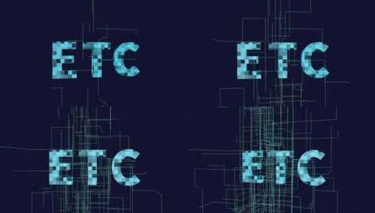 ETC三维科技感电路板生长线条场景高清在线视频素材下载