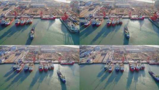 天津滨海新区天津港港口货运航拍高清在线视频素材下载