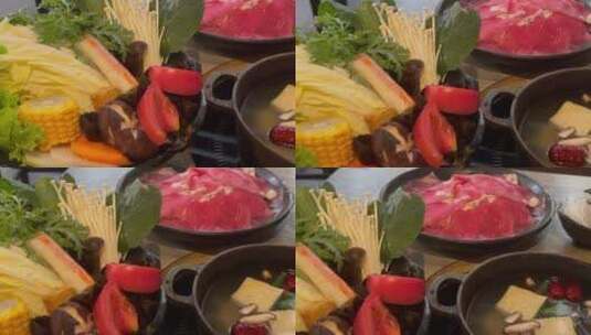 清汤高汤涮锅涮羊肉高清在线视频素材下载