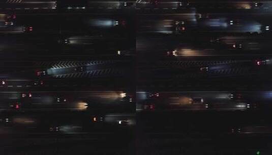 航拍夜晚高速路交通高清在线视频素材下载