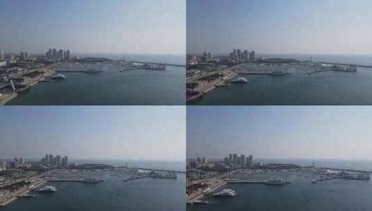 航拍山东青岛城市风光高清在线视频素材下载