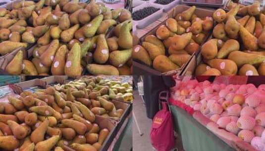 【镜头合集】买水果雪梨鳄梨啤梨进口水果高清在线视频素材下载
