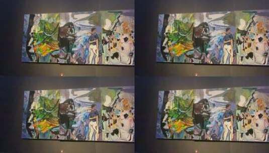 山东美术馆，油画展览高清在线视频素材下载
