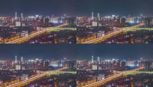 二环东路（金马悦城方向）夜景延时高清在线视频素材下载