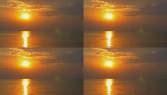日落时平静的海面高清在线视频素材下载