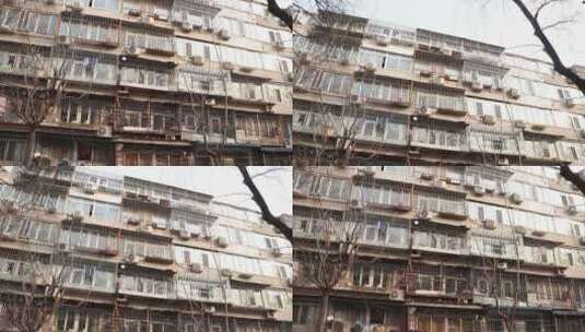 北京老旧小区六层居民楼5高清在线视频素材下载
