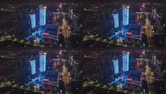 航拍洛阳新区泉舜开元湖城市建设中心高清在线视频素材下载