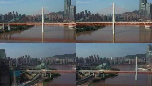 重庆江北嘴千厮门大桥航拍素材高清在线视频素材下载