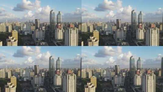上海徐家汇全景 交通大学4K航拍高清在线视频素材下载