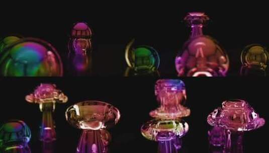 水晶玻璃质感水母高清在线视频素材下载