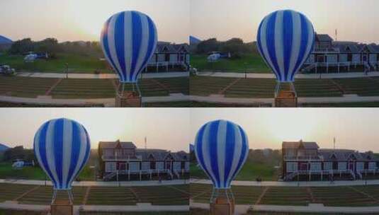 北戴河休闲度假村热气球高清在线视频素材下载