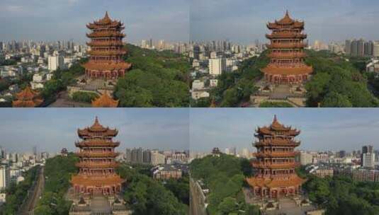 湖北武汉黄鹤楼古建筑旅游景区地标城市风光高清在线视频素材下载