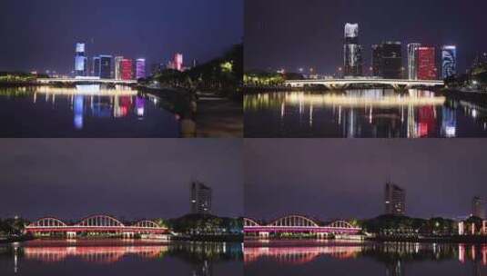 合集 义乌江边城市夜景风光高清在线视频素材下载