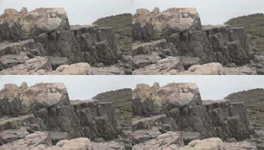 海湾上的浅色岩石高清在线视频素材下载