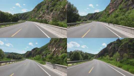 开车视角行驶在森林小路中高清在线视频素材下载