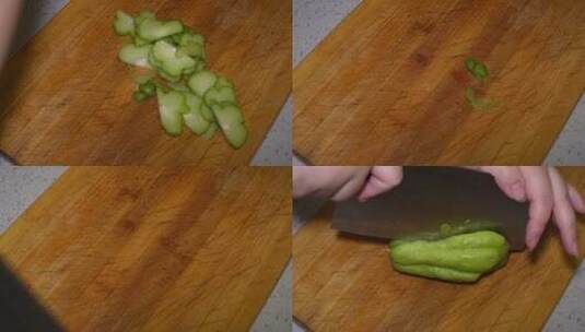 清洗佛手瓜洋瓜切片做菜高清在线视频素材下载