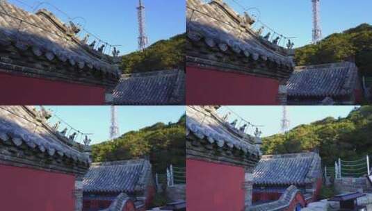 泰山玉皇顶财神殿观音殿月老祠的传统建筑高清在线视频素材下载