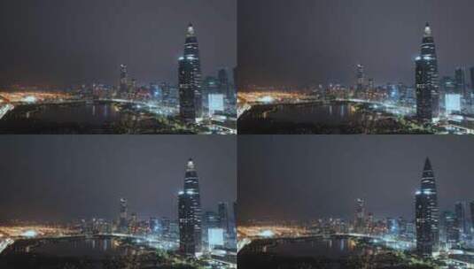 深圳后海华润总部大厦台风闪电延时高清在线视频素材下载