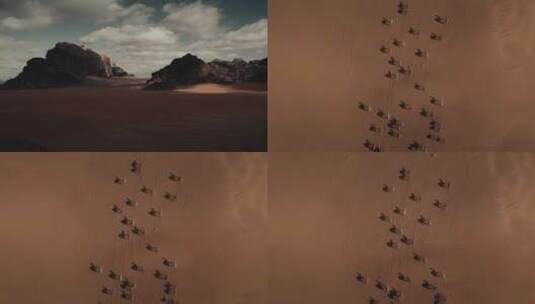 沙漠骆驼剪影4K高清在线视频素材下载