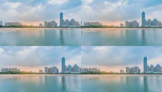 湛江市金沙湾城市海滨风光高清在线视频素材下载