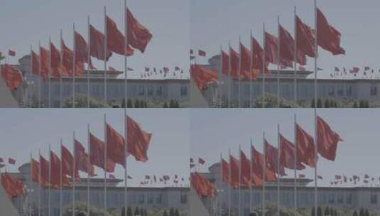 天安门红旗 红旗飘扬 新中国高清在线视频素材下载