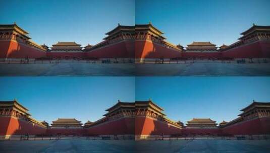 北京故宫午门日出延时摄影高清在线视频素材下载