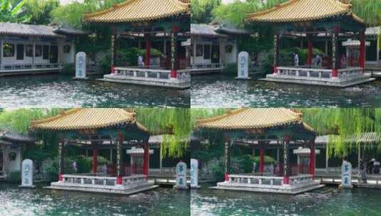 4K济南趵突泉公园济南旅游实拍泉水视频高清在线视频素材下载