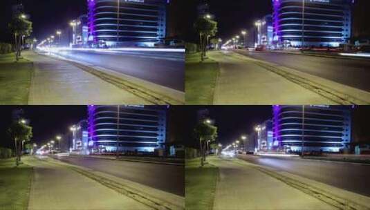 迪拜的建筑和交通灯高清在线视频素材下载